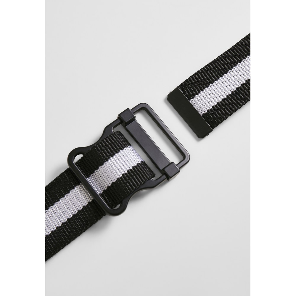 Urban Classics - Easy Stripes Riem - Zwart/Wit